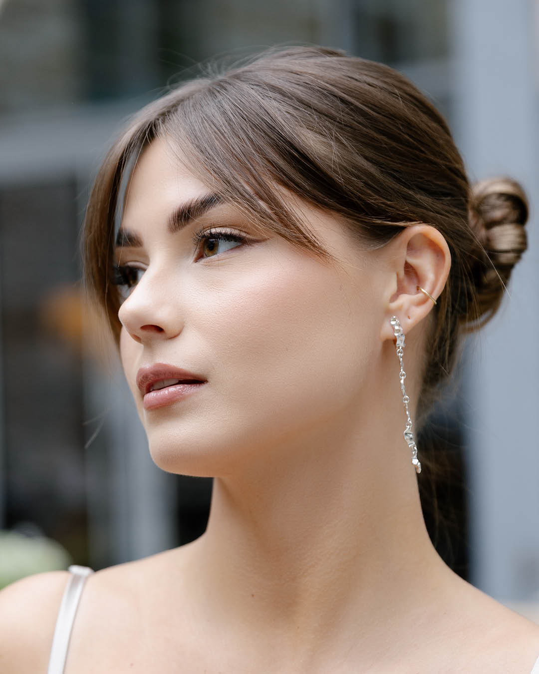 Silver earrings Stems