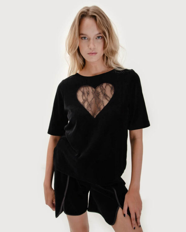 Sametist t-särk Heart