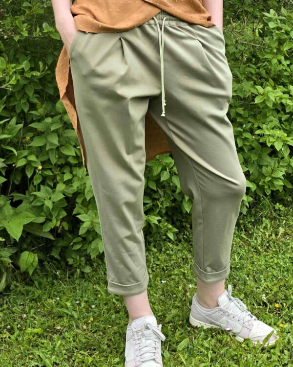Light Green Wide-Leg Pants