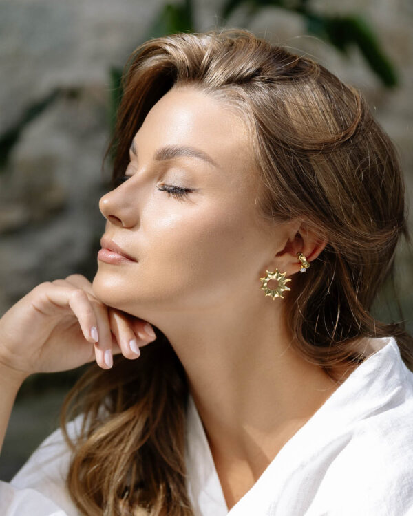 Gold plated earrings Sol