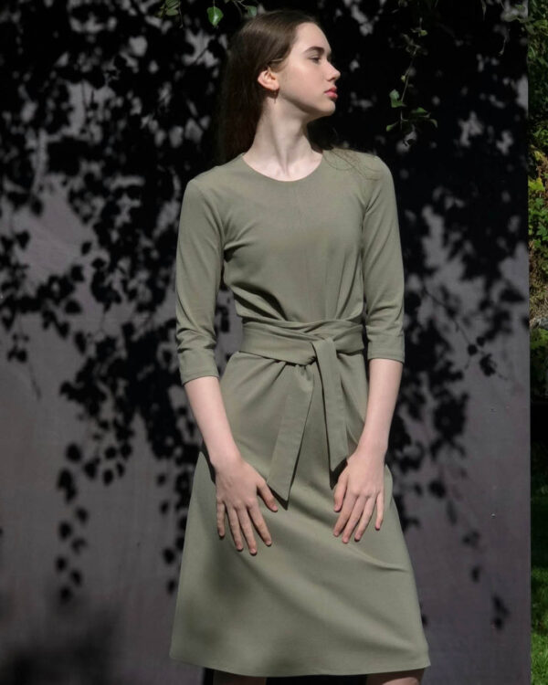 Light Green Dress with Tie Belt
