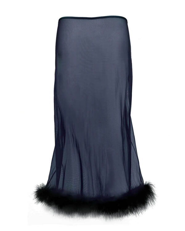 Harriet Marabou Mesh Skirt Navy