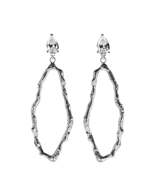 Nova Nymphe Diva Earrings With White Crystal