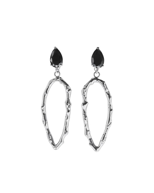 Nova Nymphe Muse Earrings With Black Crystal