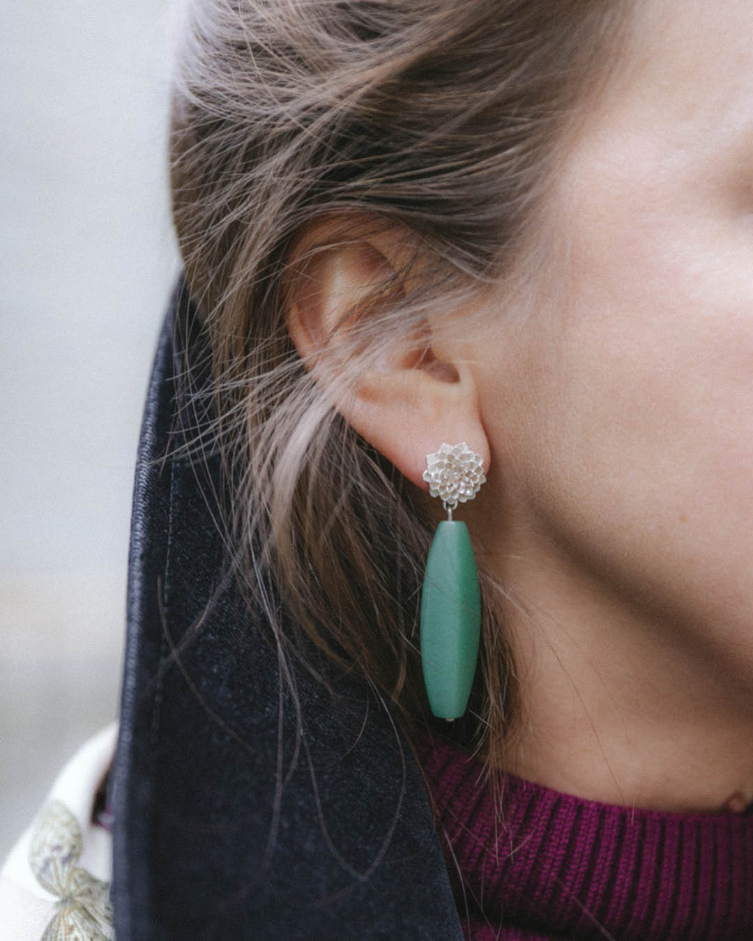 Kõrvarõngad Daalia aventuriin - Birgit Skolimowski_