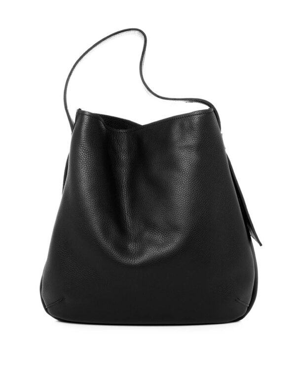 Chrome leather tote bag Betta Black