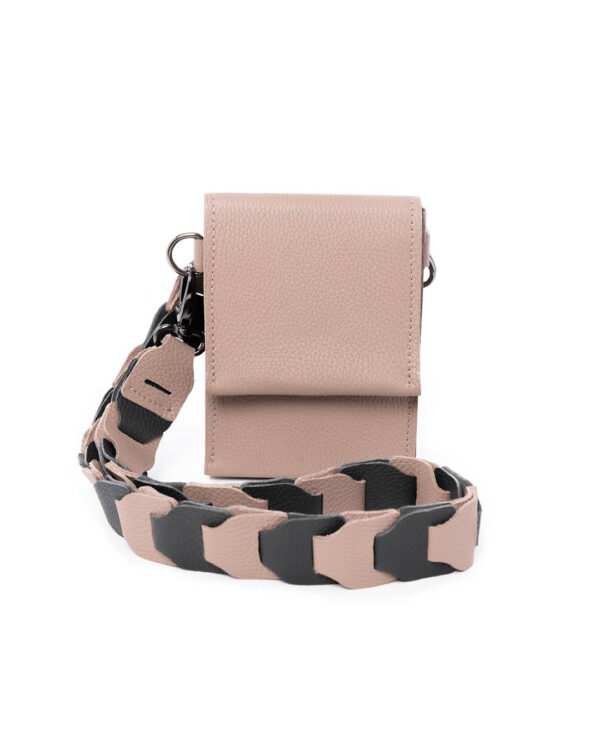 Chrome leather phone bag Fuji