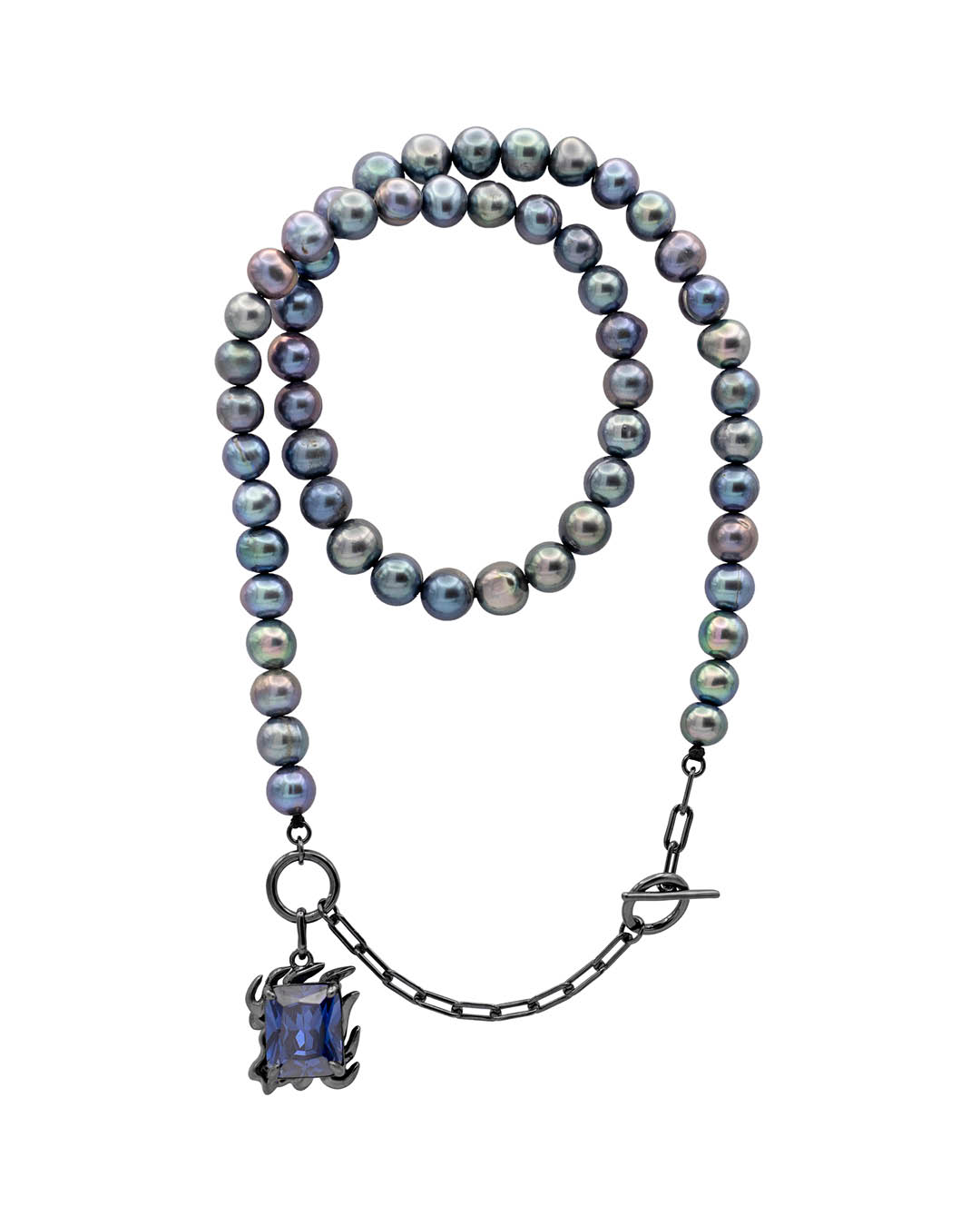 Must ORPHEUS pärlikaelakee Midnight Blue kiviga - NRTN_