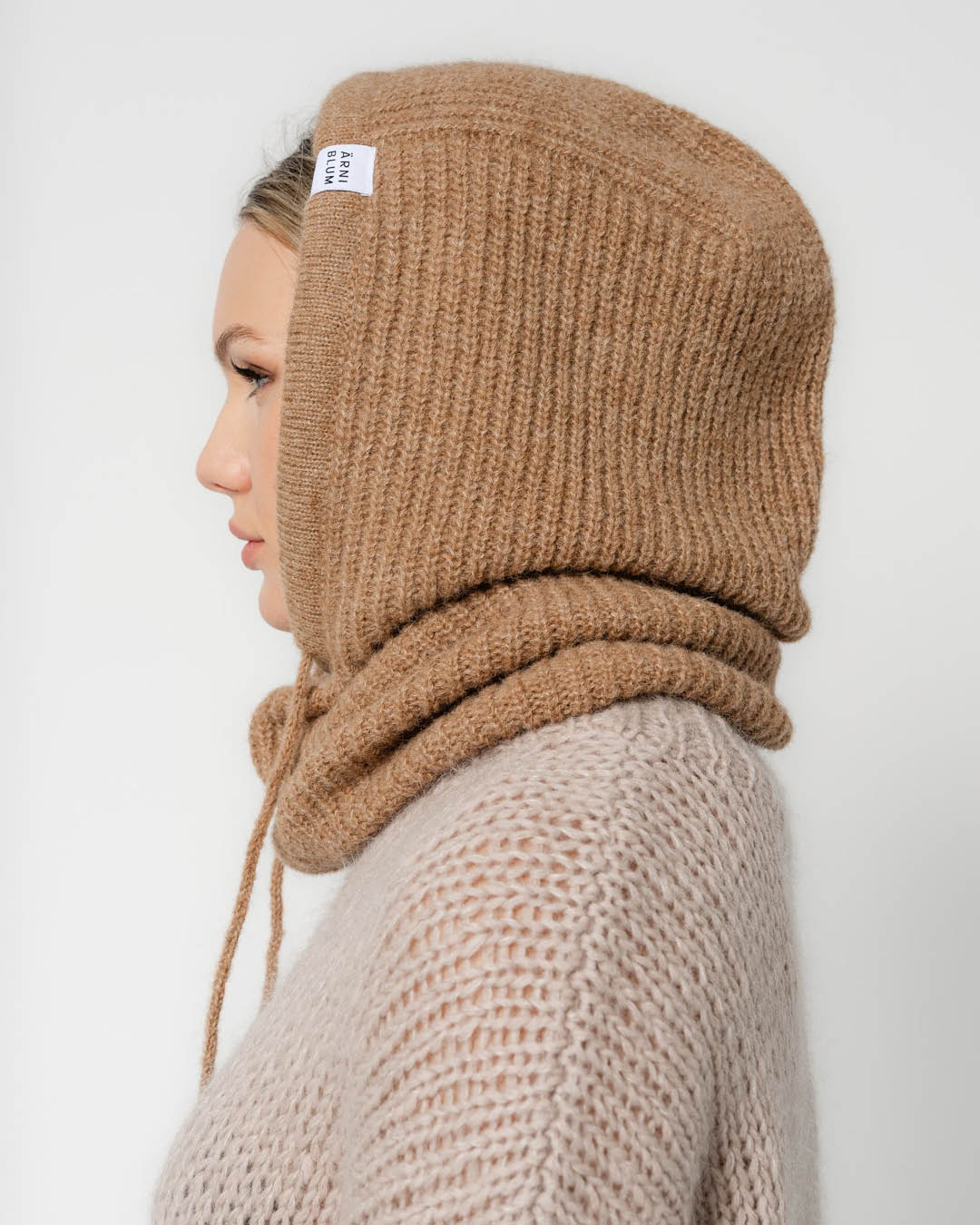 Alpakavillane balaclava kaamel - Ärni Blum_