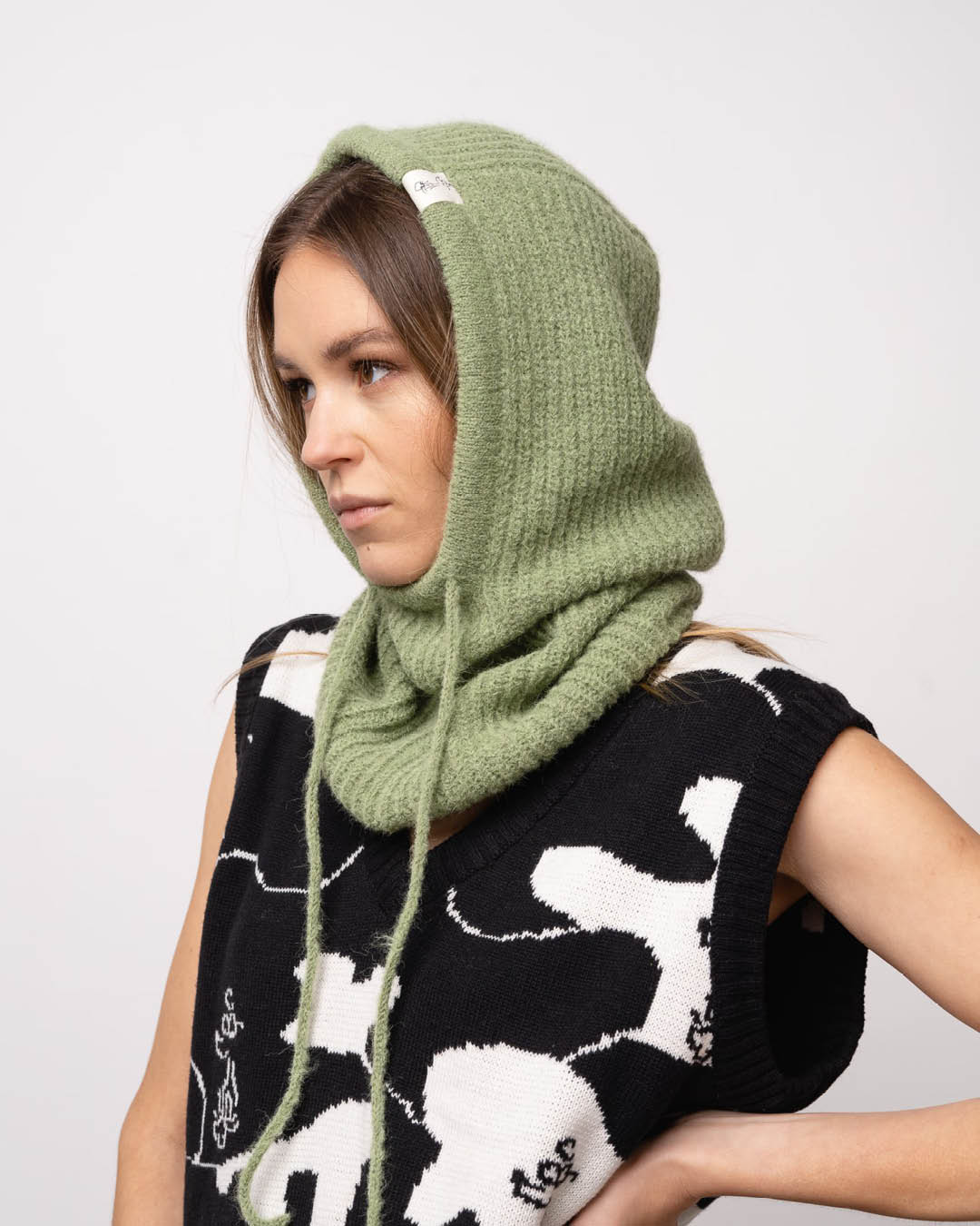 Alpakavillane balaclava roheline - Ärni Blum_