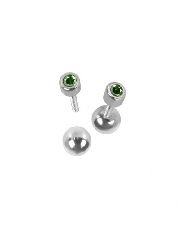 Kõrvarõngad Illumi Dot XS roheline tsirkoon