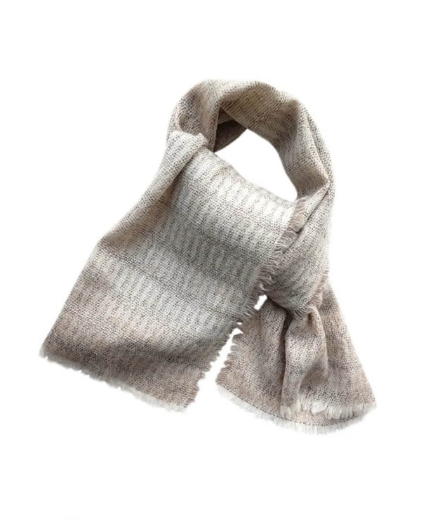 Lühike alpakavilla segu sall DOTS beezi üleminekutooniga