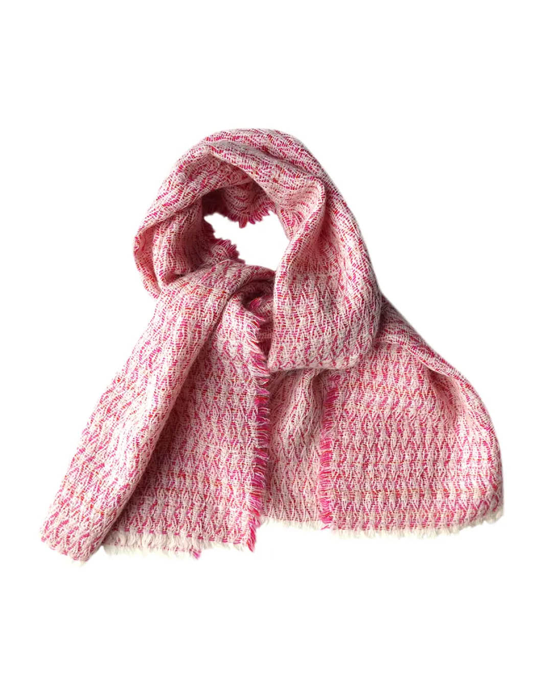 Lühike mohäärivilla segu sall HAZY roosa-punane - Kelpman Textile_