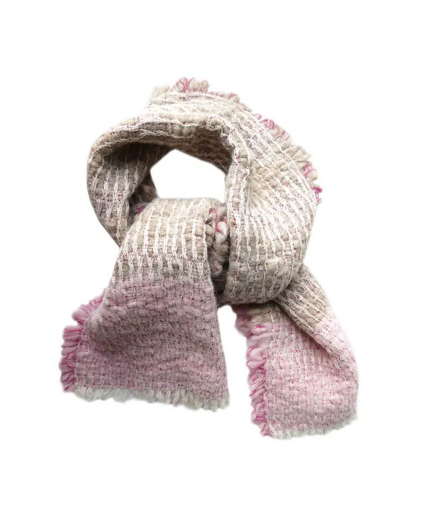 Lühike peene alpakavilla segu sall FLUFFY beez-roosa