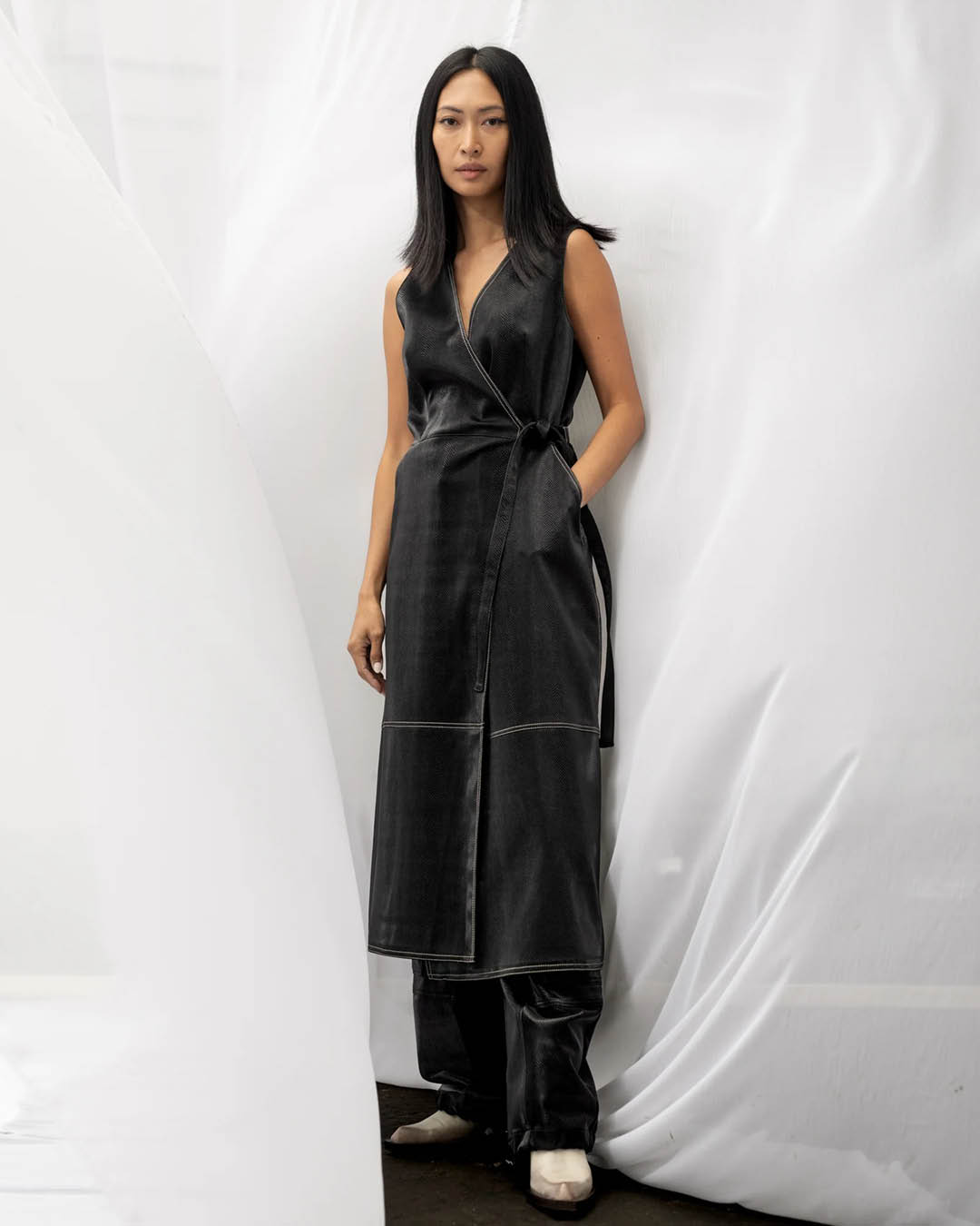 Maomustriga hõlmikkleit HART läikiv must - KÄT_3