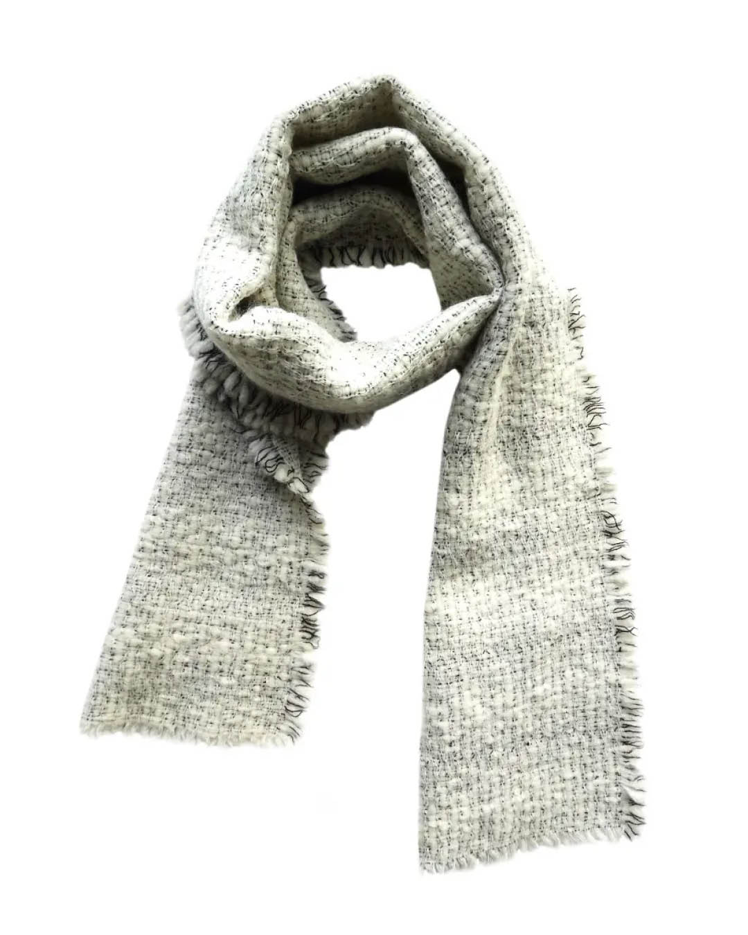 Peene alpakavilla segu sall FLUFFY valge - Kelpman Textile