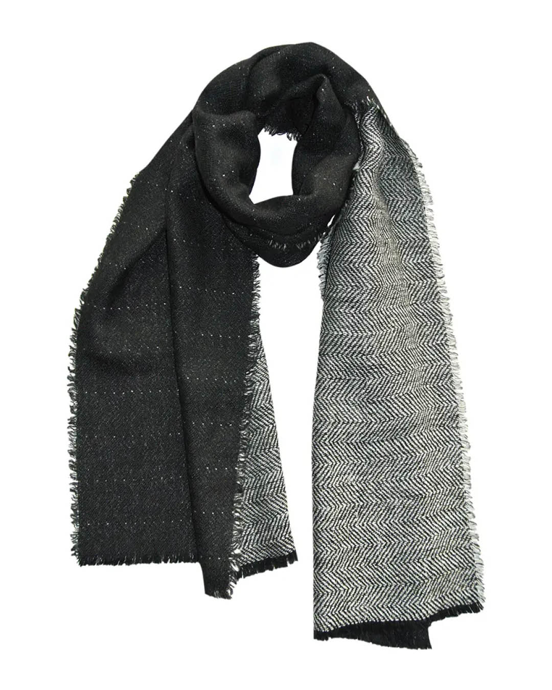 Villane sall DUO must-valge - Kelpman Textile