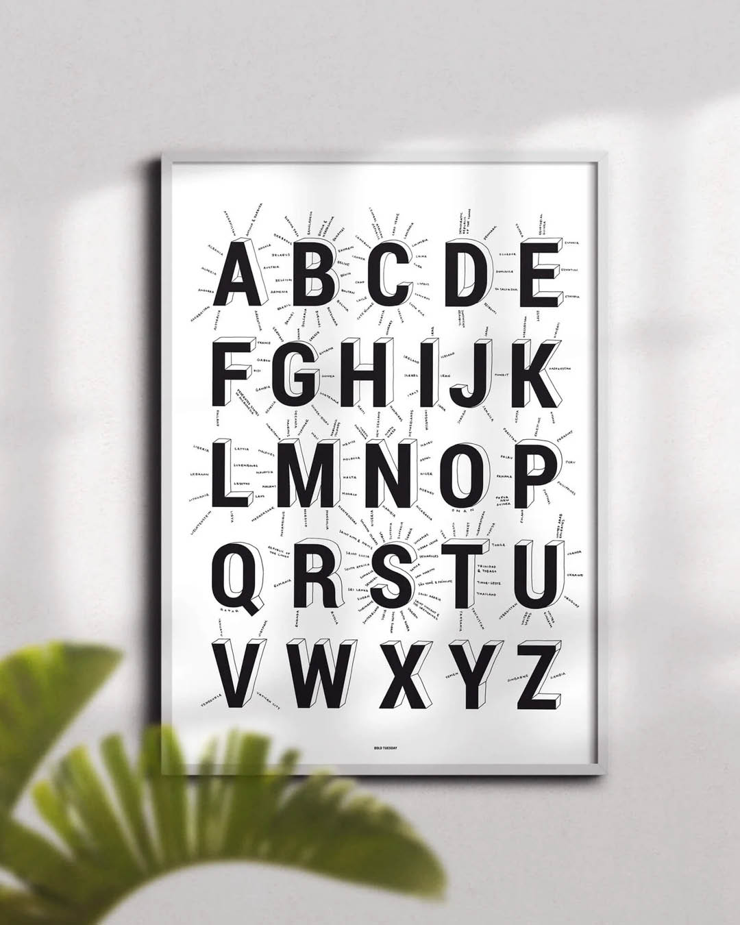 Seinakaart ABC Alphabet of Countries Bold Tuesday