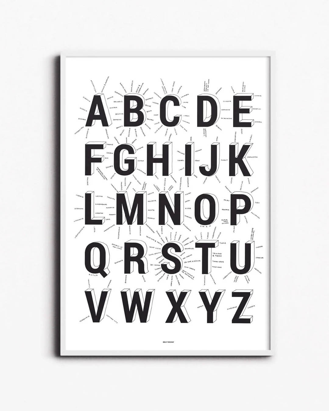 Seinakaart ABC Alphabet of Countries Bold Tuesday 2