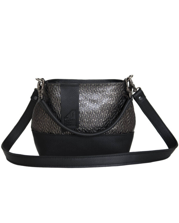 Kroomnahast crossbody Etna must/kuldne