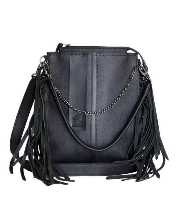 Kroomnahast õlakott Teide must