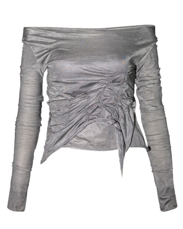 Long-sleeved Blouse in Silver