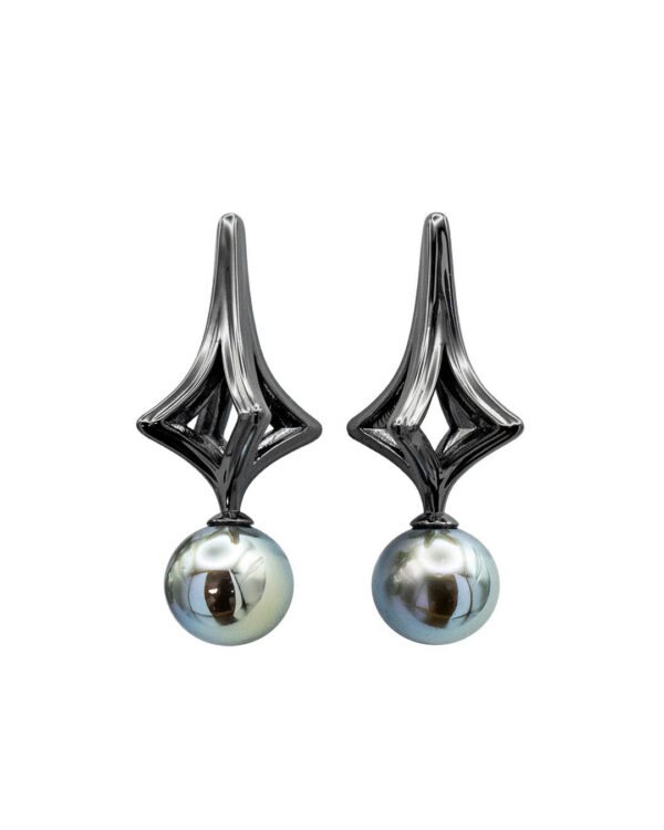 Earrings Rigel Chrome Black Vermeil