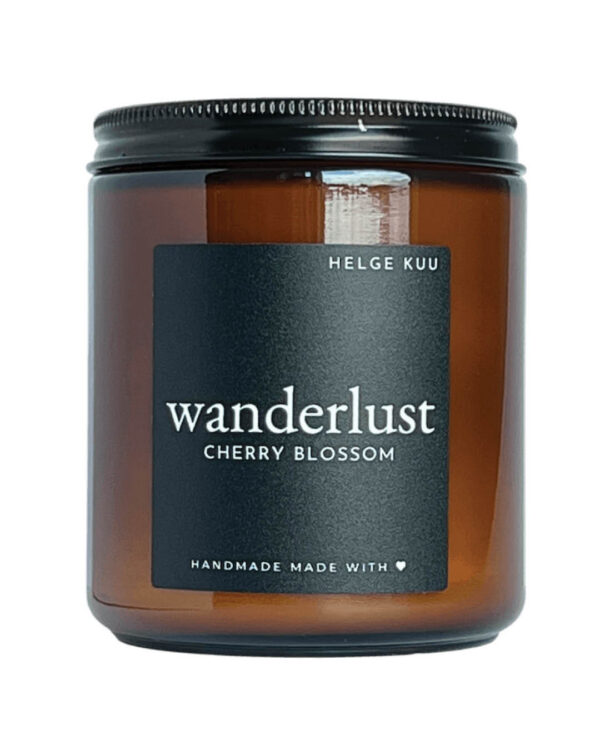 Pruunis klaasis küünal Wanderlust 250 ml